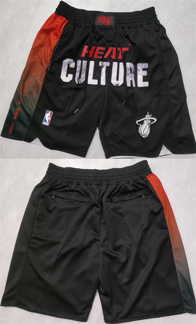 Mens Miami Heat Black City Edition Shorts (Run Small)->nba shorts->NBA Jersey